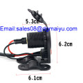 12-24V 2.1A / 1A Enchufe de carga USB dual impermeable para motocicleta con interruptor para teléfono móvil MP3 GPS Cargador de motocicleta para automóvil